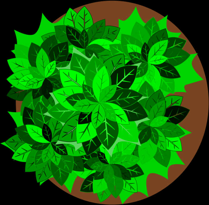 Vibrant Green Leafy Bush Illustration