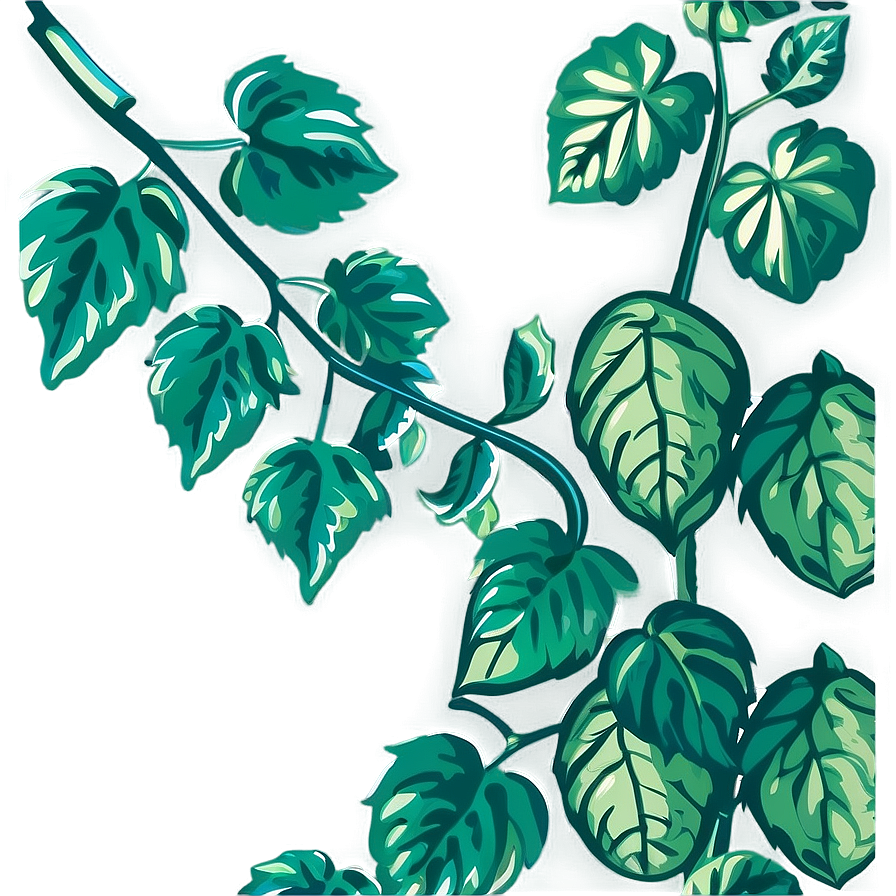 Vibrant Green Leafy Vine Illustration