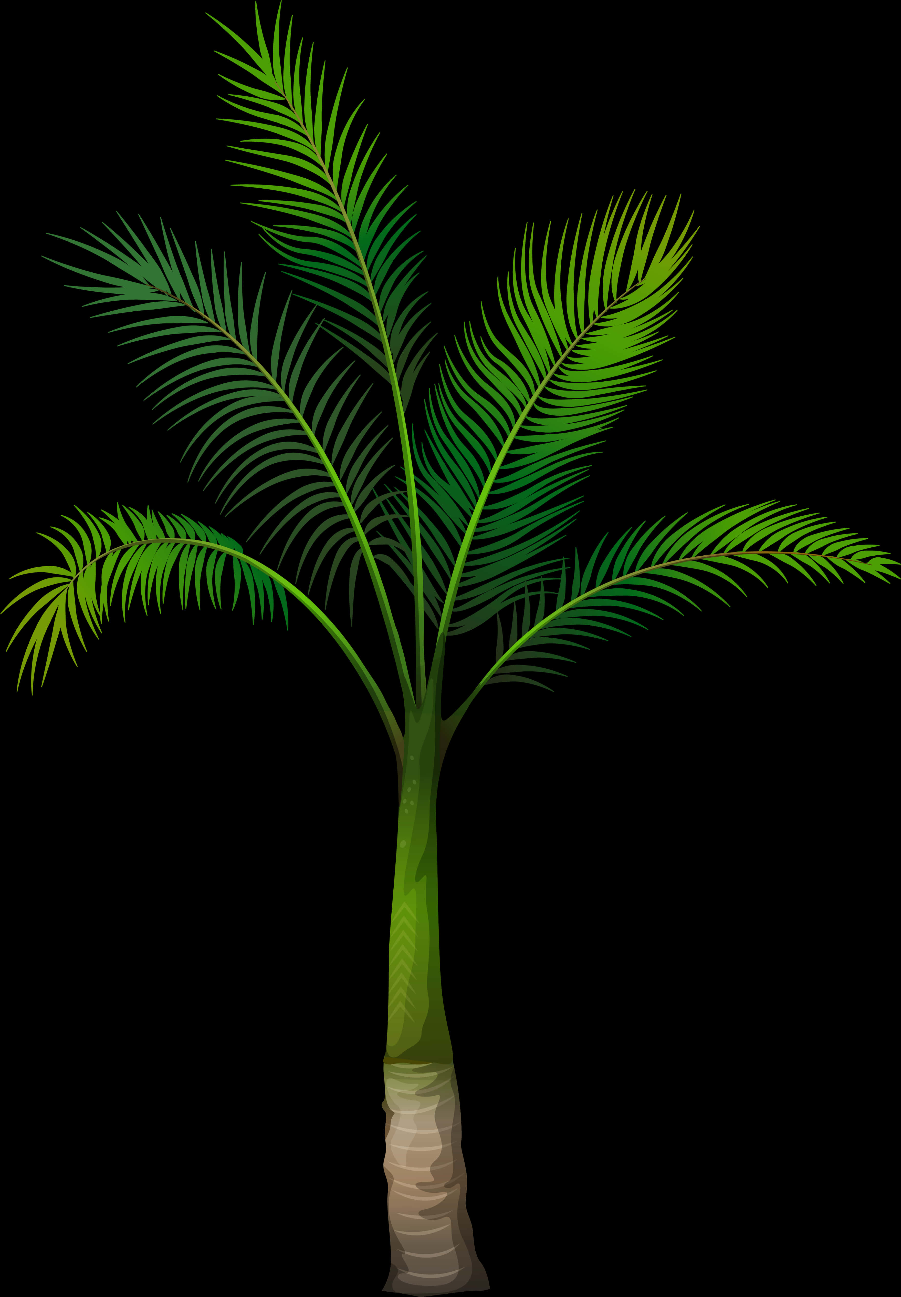 Vibrant Green Palm Tree Illustration