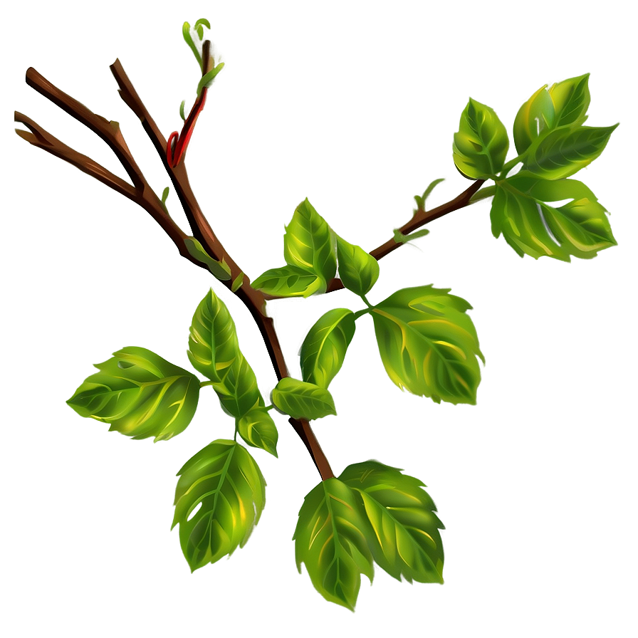 Vibrant Green Vine Branch.png PNG with transparent background