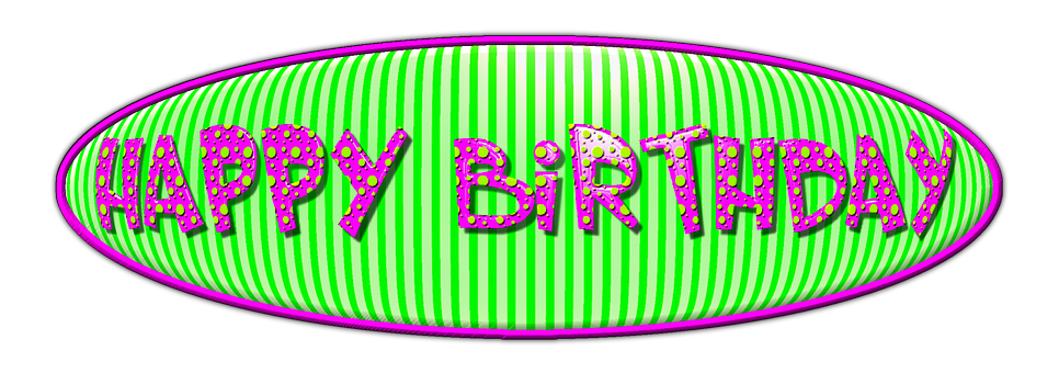 Vibrant Happy Birthday Graphic PNG with transparent background