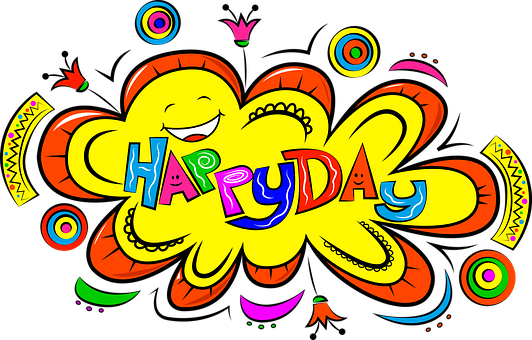 Vibrant Happy Day Illustration PNG with transparent background