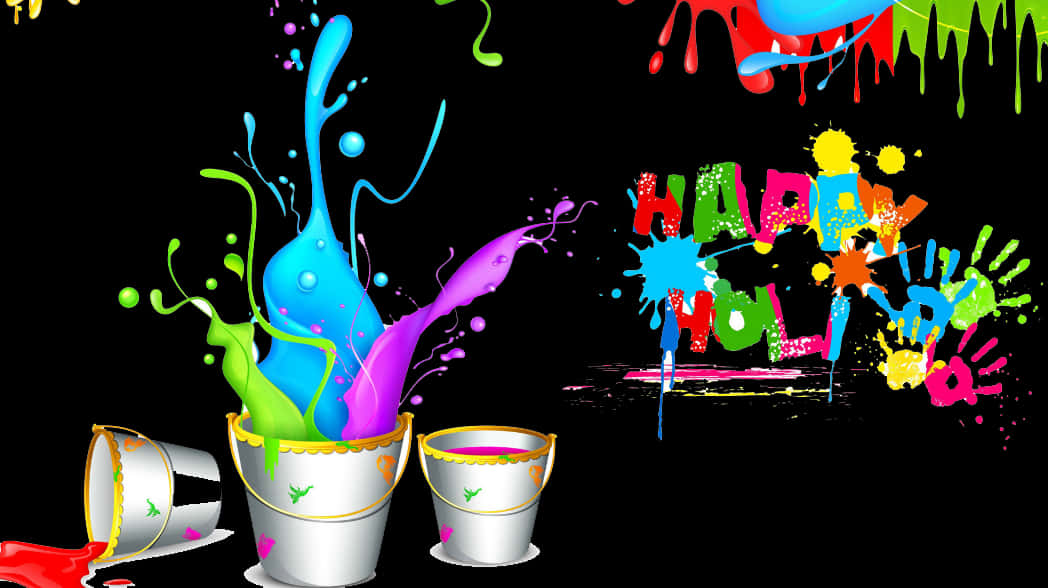 Vibrant Holi Celebration Artwork