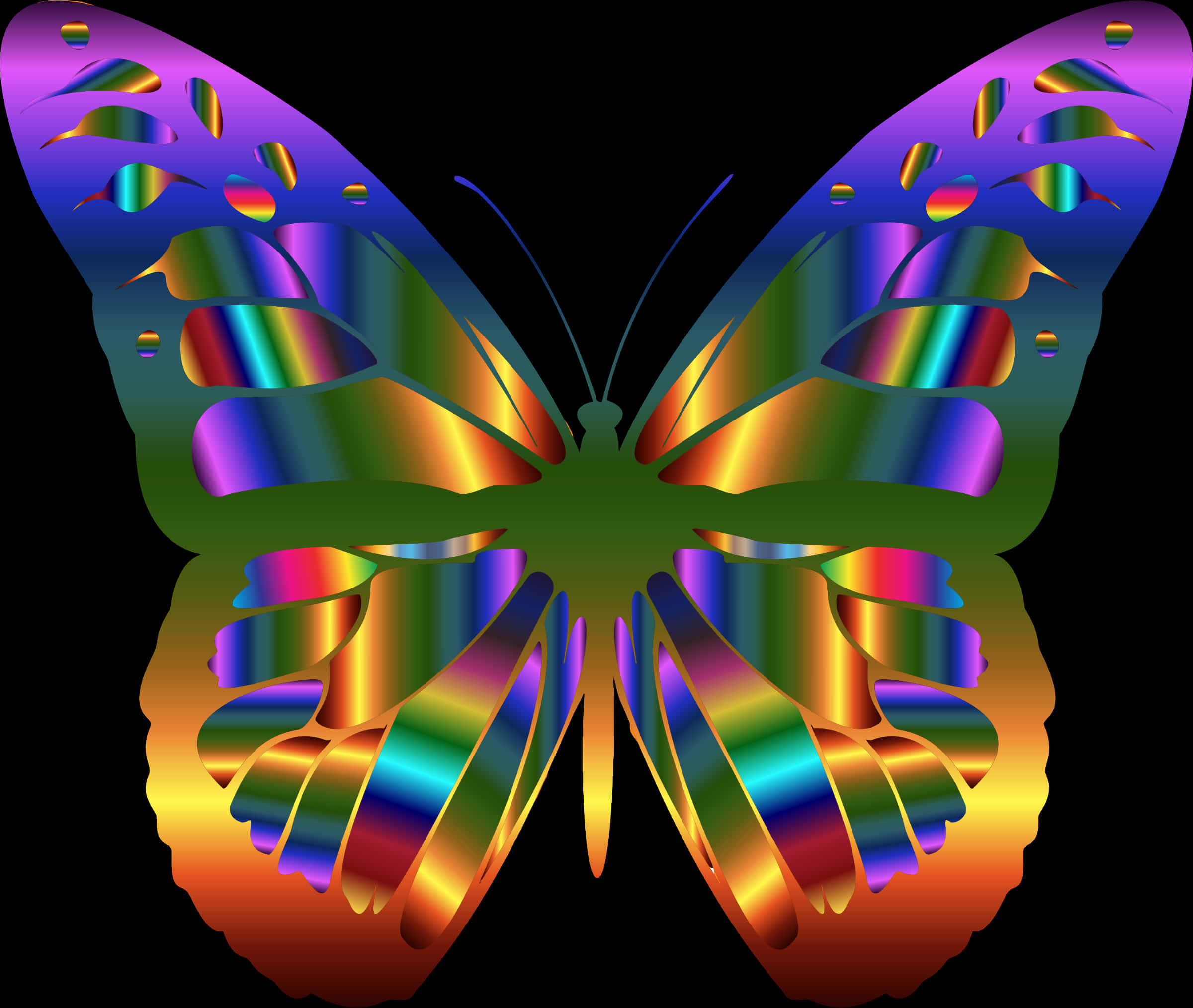 Vibrant_ Holographic_ Butterfly_ Art