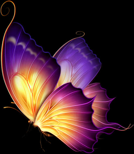 Vibrant Illuminated Butterfly