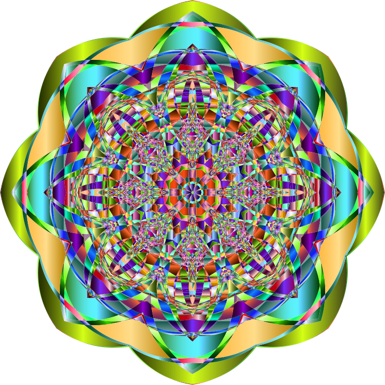 Vibrant Kaleidoscope Pattern PNG with transparent background