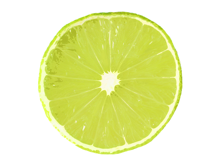 Vibrant Lime Slice Black Background PNG with transparent background