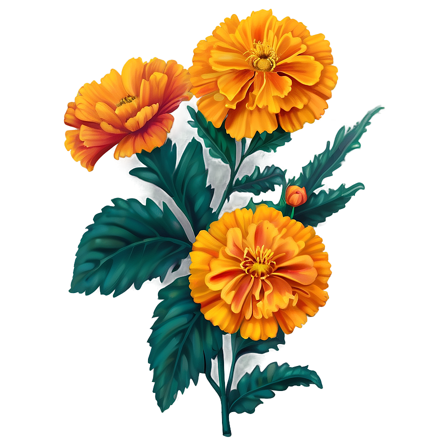 Vibrant Marigold Png Bem