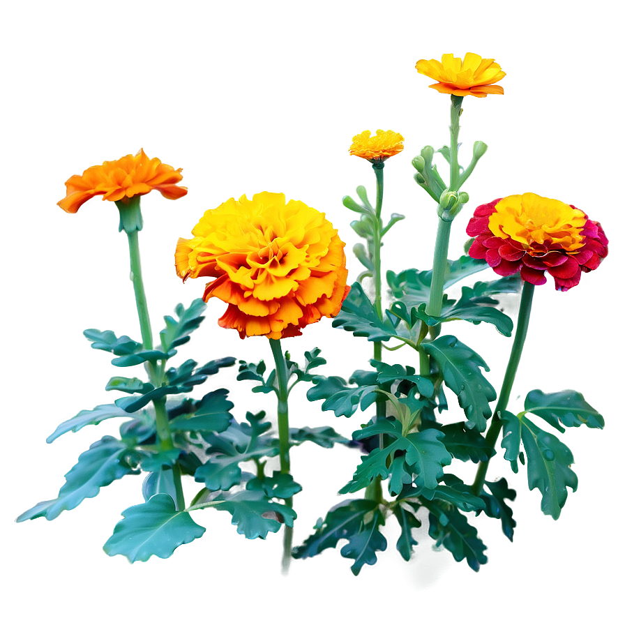 Vibrant Marigolds Garden Png Dah