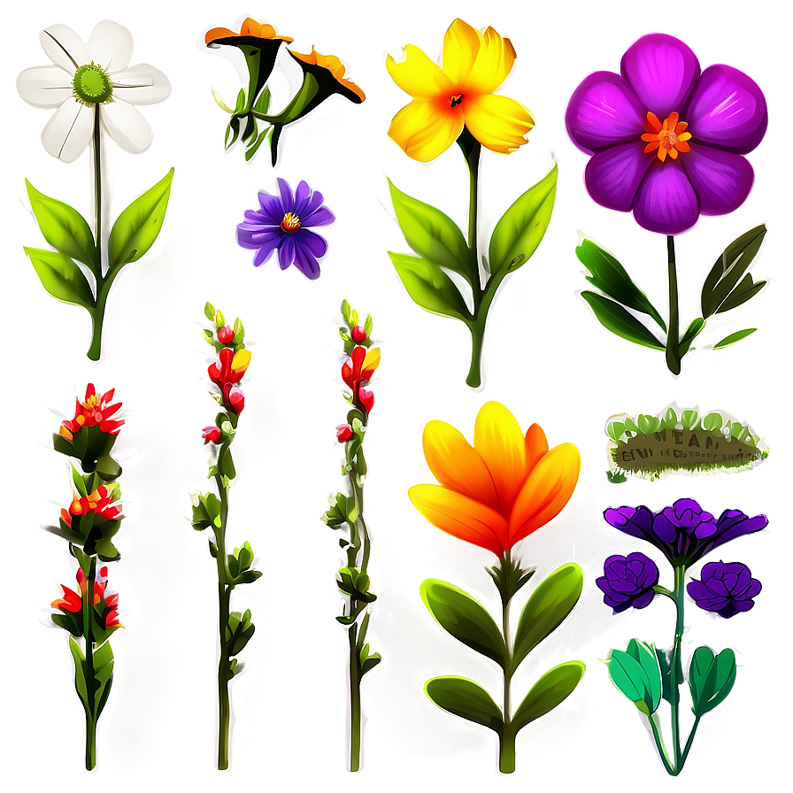 Vibrant Meadow Wildflowers PNG 06202024 PNG with transparent background
