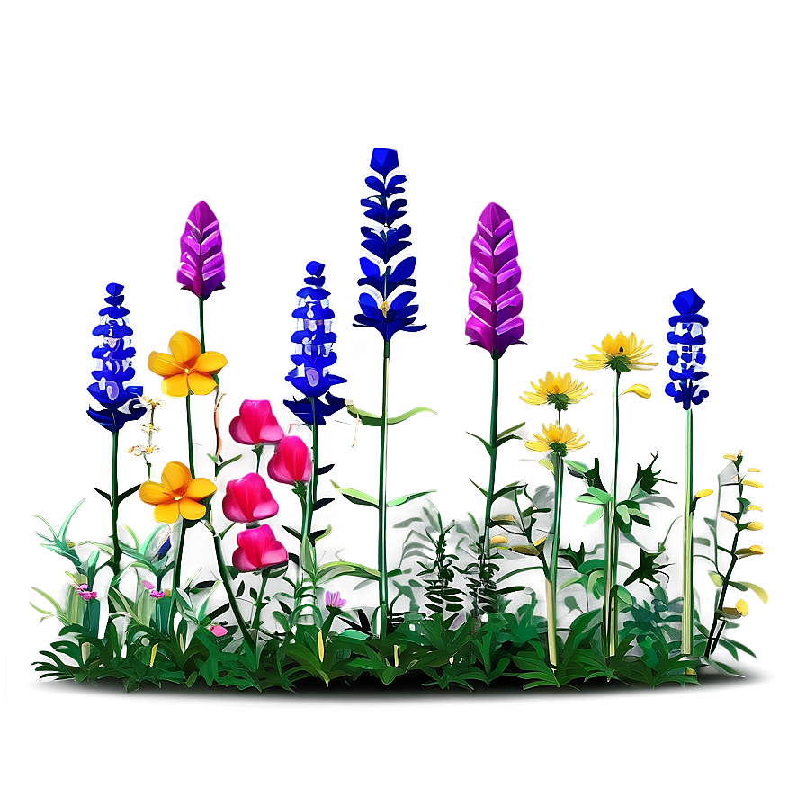 Vibrant Meadow Wildflowers PNG cpy PNG with transparent background