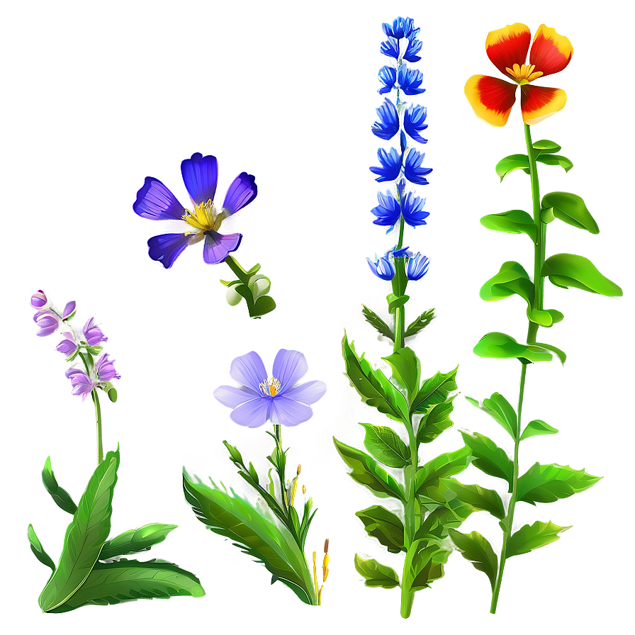 Vibrant Meadow Wildflowers PNG lpk PNG with transparent background