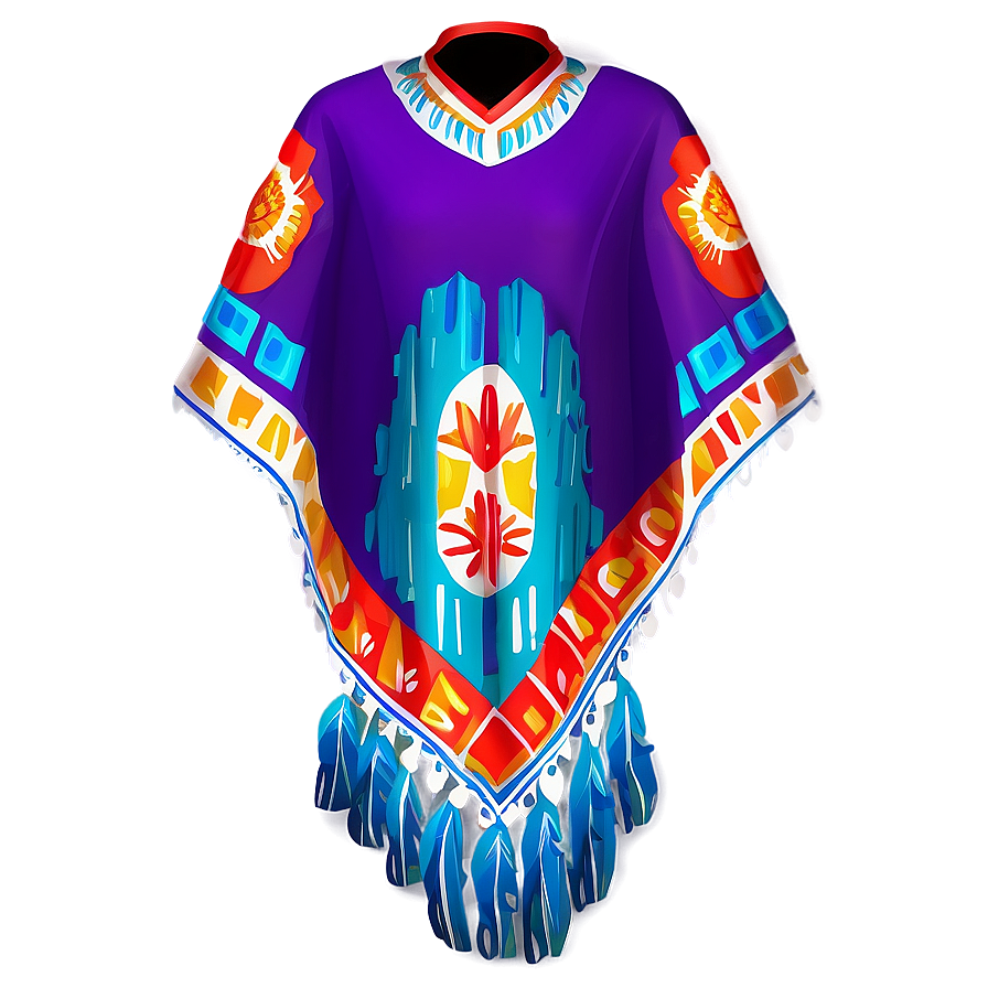 Vibrant Mexican Poncho Decoration Png Uuw