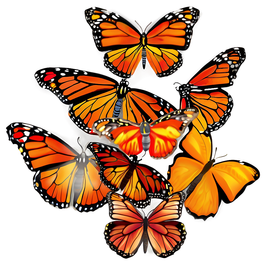 Vibrant Monarch Butterflies Png 14