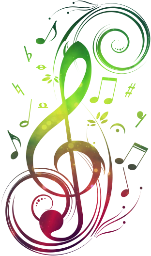 Vibrant Musical Notes Design