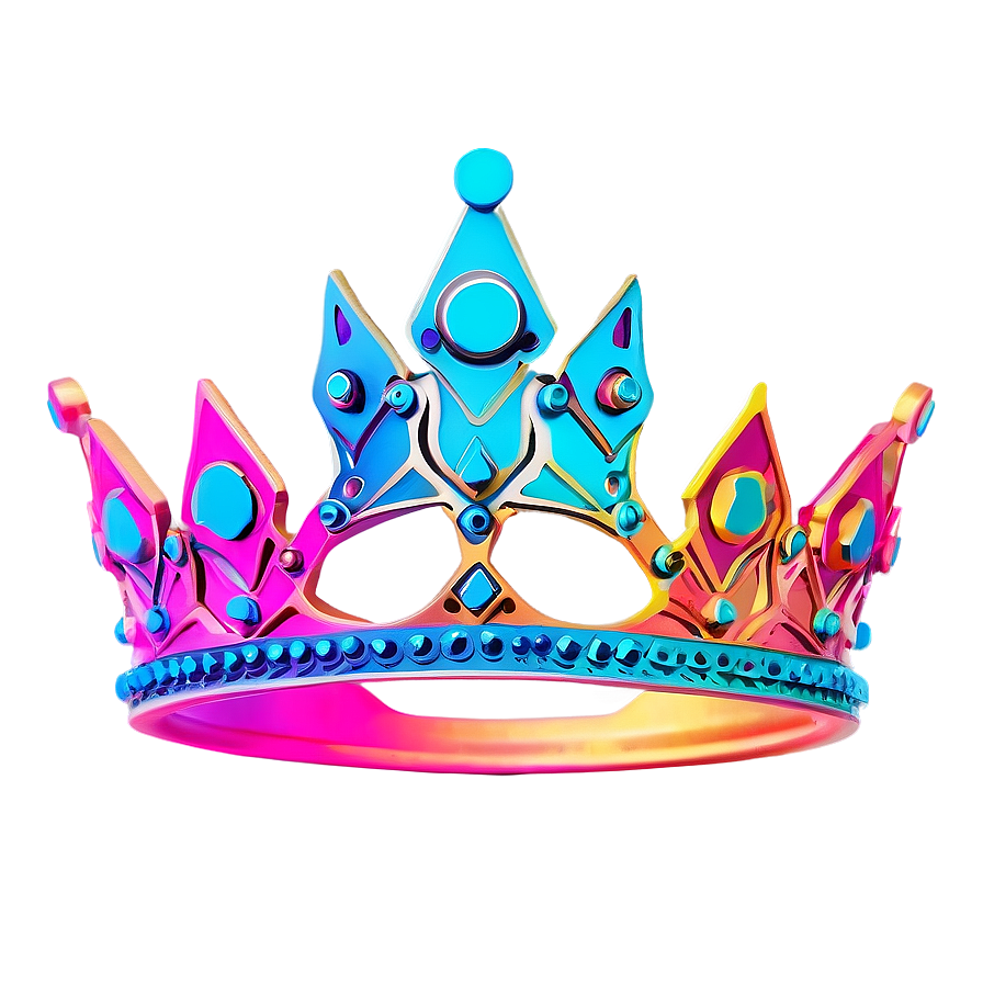 Vibrant Neon Crown Graphic Png 06272024