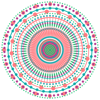 Vibrant Neon Mandala Art PNG with transparent background