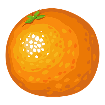 Vibrant Orange Cartoon Illustration PNG with transparent background