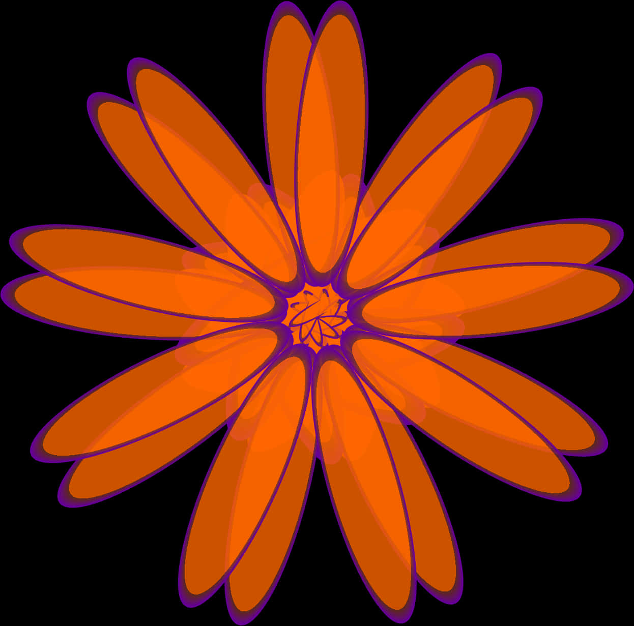 Vibrant Orange Daisy Illustration