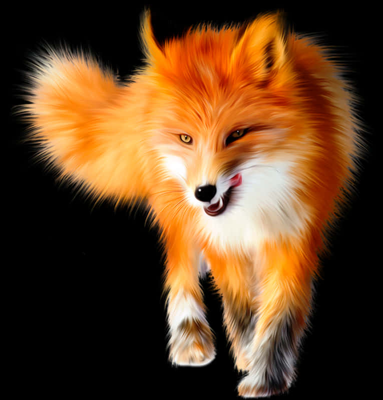 Vibrant Orange Fox Artwork