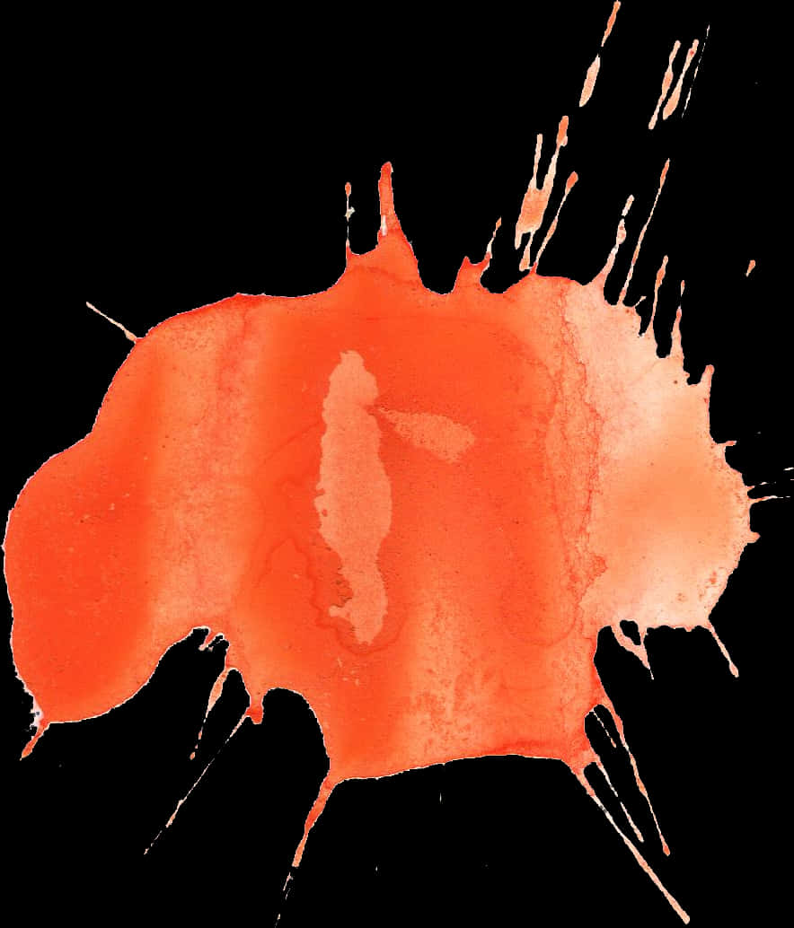 Vibrant Orange Ink Splash PNG with transparent background