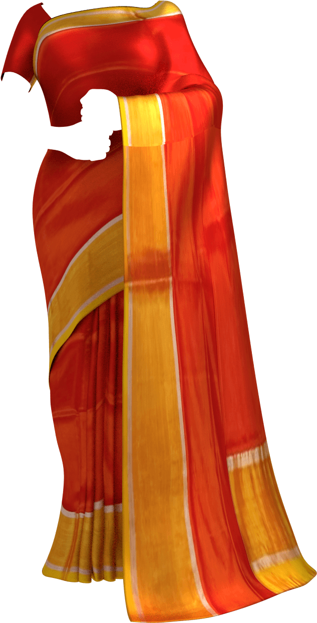 Vibrant Orange Lehenga Fabric