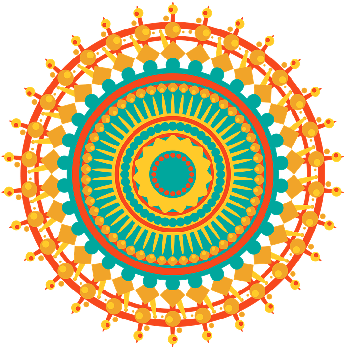 Vibrant Orange Mandala Art