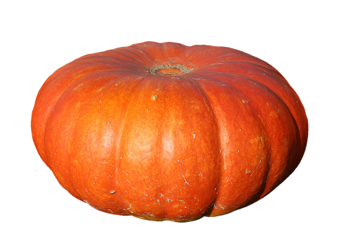 Vibrant Orange Pumpkin Black Background