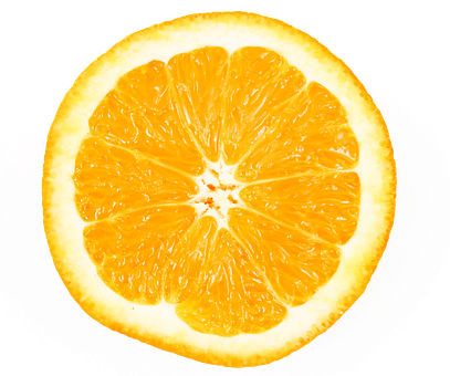 Vibrant Orange Slice Against Black Background PNG with transparent background