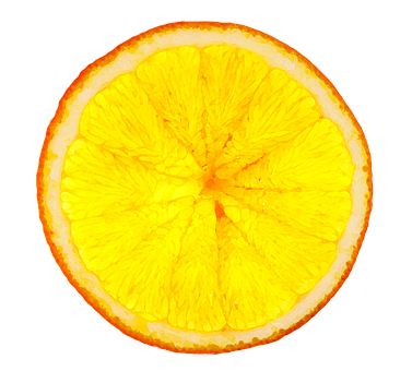 Vibrant Orange Slice Closeup PNG with transparent background