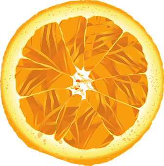 Vibrant Orange Slice Illustration PNG with transparent background