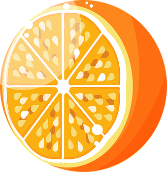 Vibrant Orange Slice Illustration PNG with transparent background
