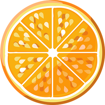 Vibrant Orange Slice Illustration PNG with transparent background
