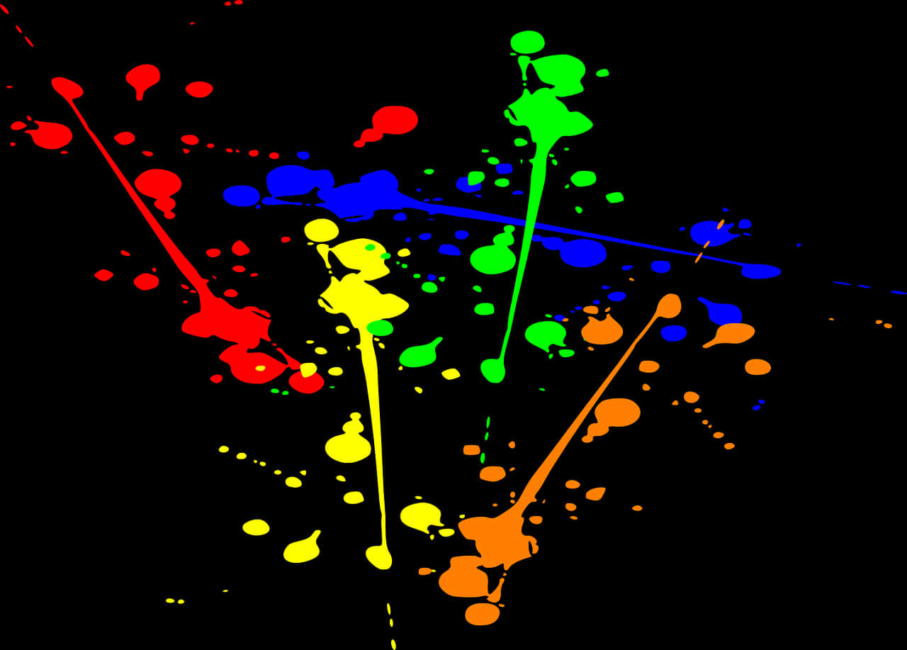 Vibrant Paint Splatter Art PNG with transparent background