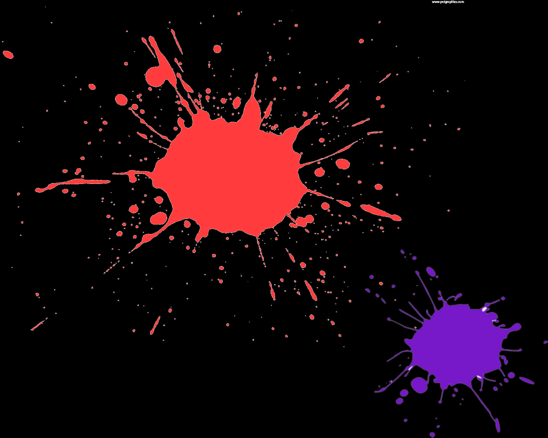 Vibrant Paint Splatteron Black Background PNG with transparent background