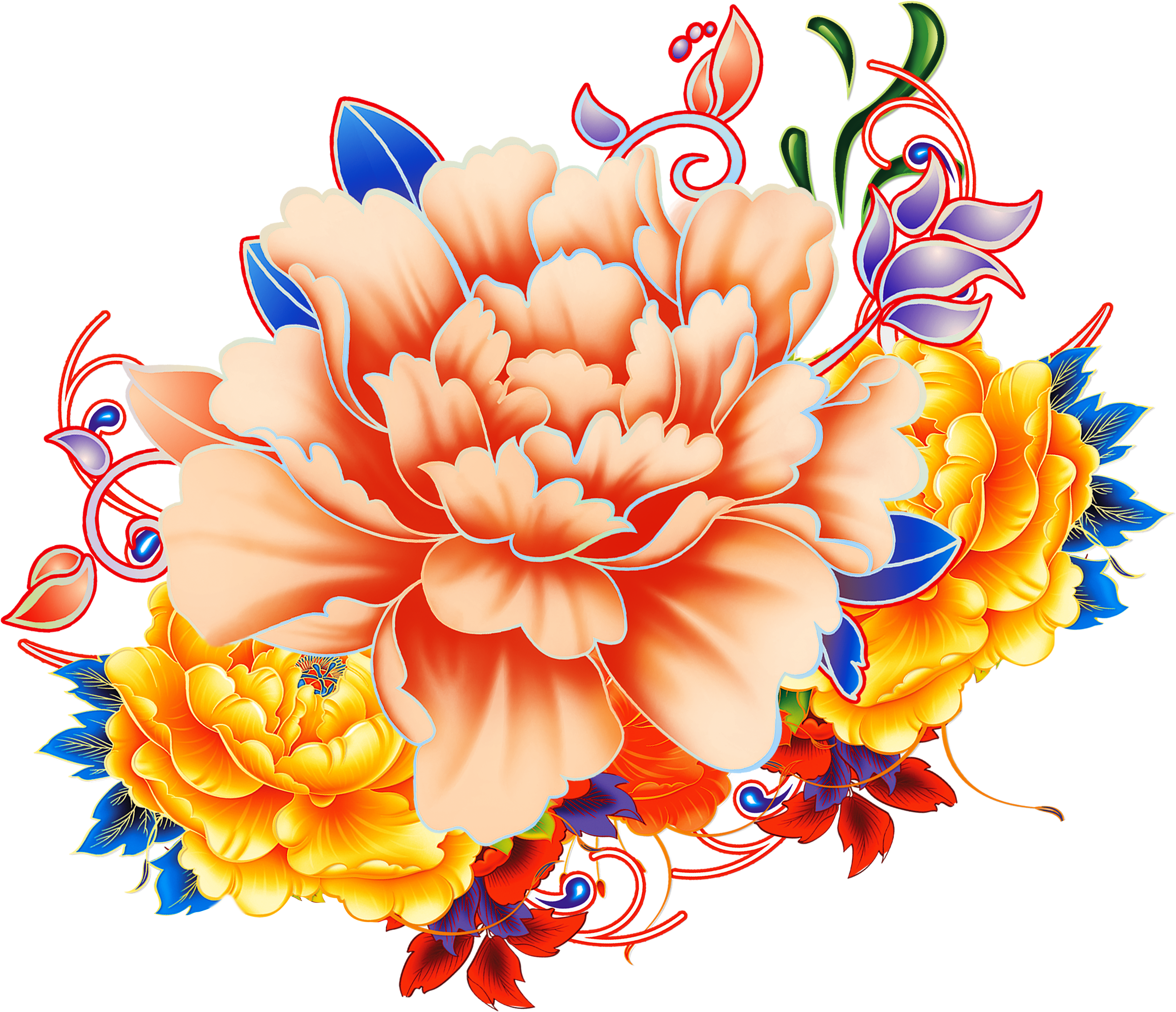 Vibrant Peony Illustration