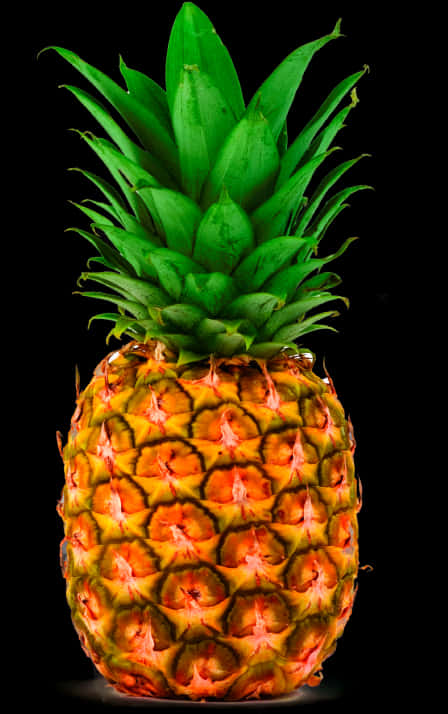 Vibrant Pineapple Black Background