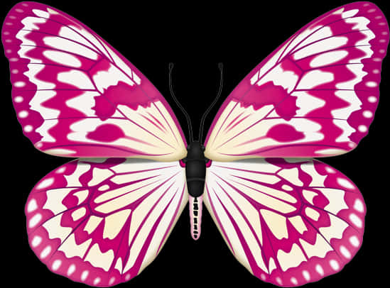 Vibrant Pink Butterfly Illustration