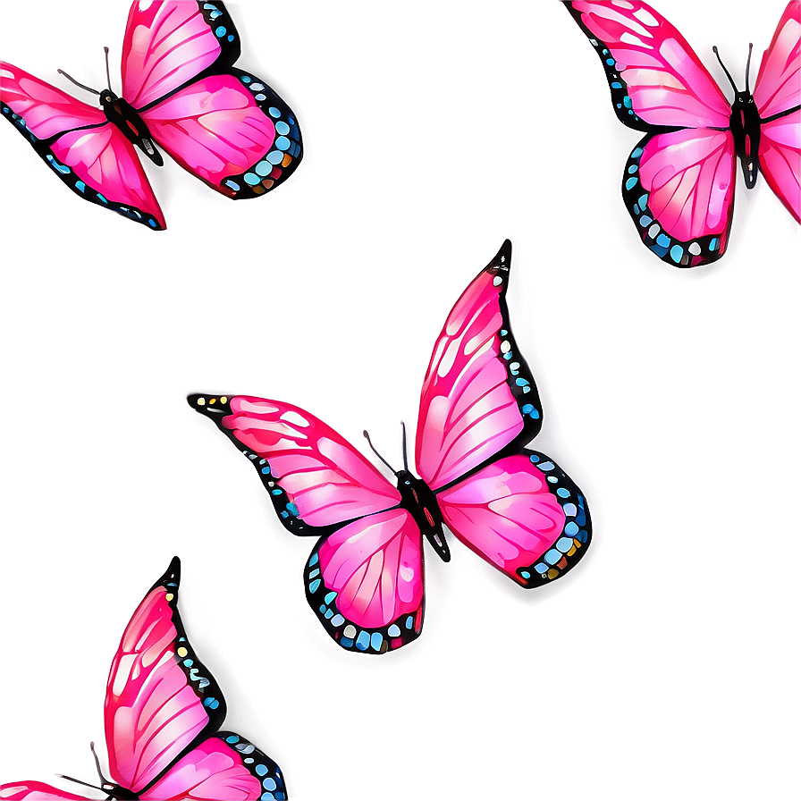 Vibrant Pink Butterfly Illustration Png Jug