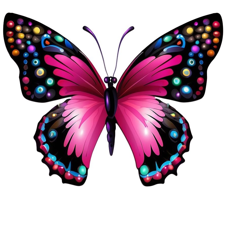 Vibrant Pink Butterfly Illustration Png Qmq59