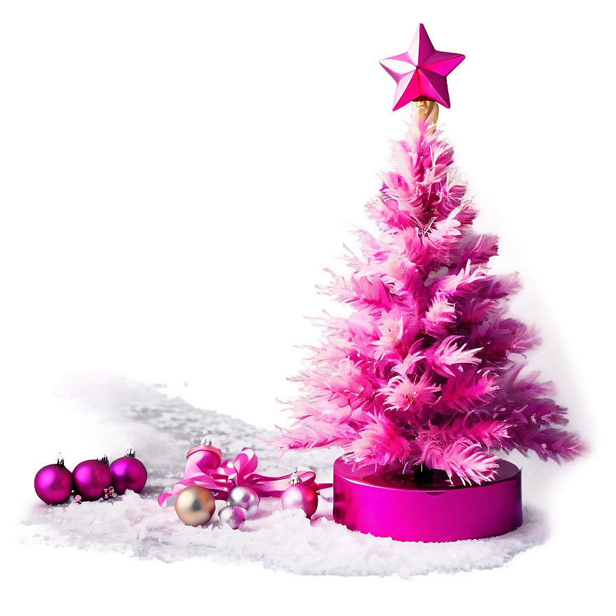 Vibrant Pink Christmas Tree Png Glq88