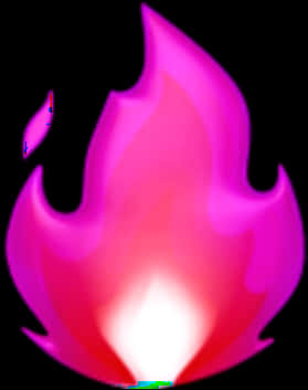 Vibrant Pink Flame Emoji PNG with transparent background