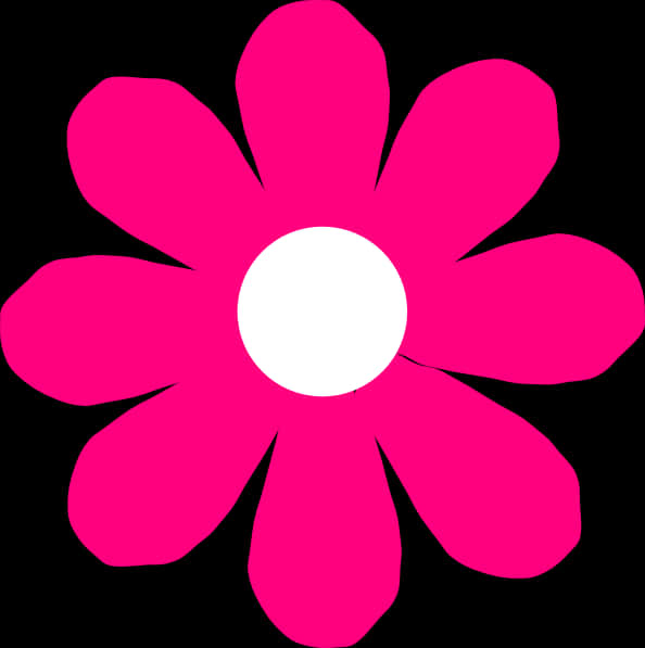 Bright Pink Flower Clip Art A - Pink Clipart Flower, HD Png Download PNG with transparent background