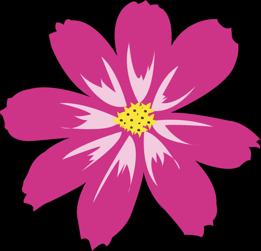 Vibrant Pink Flower Illustration