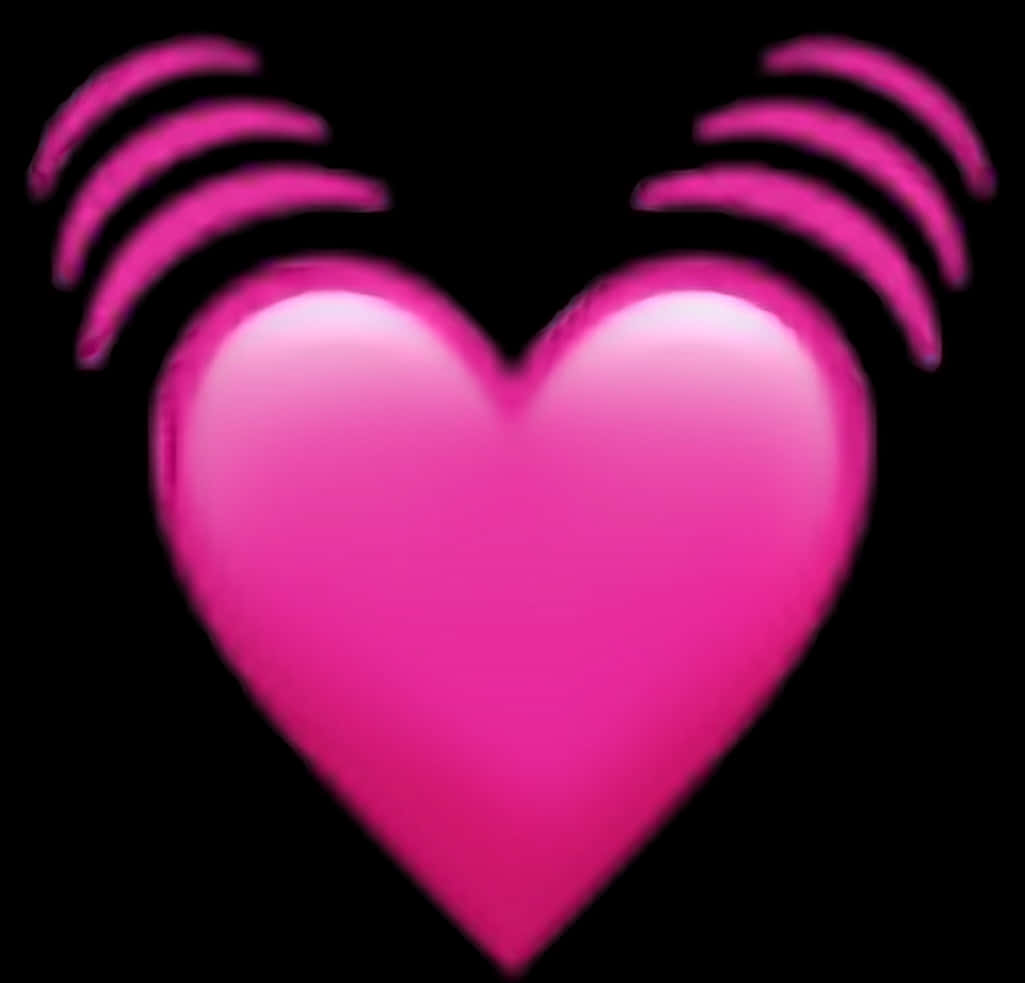 Vibrant Pink Heart Wifi Signal PNG with transparent background