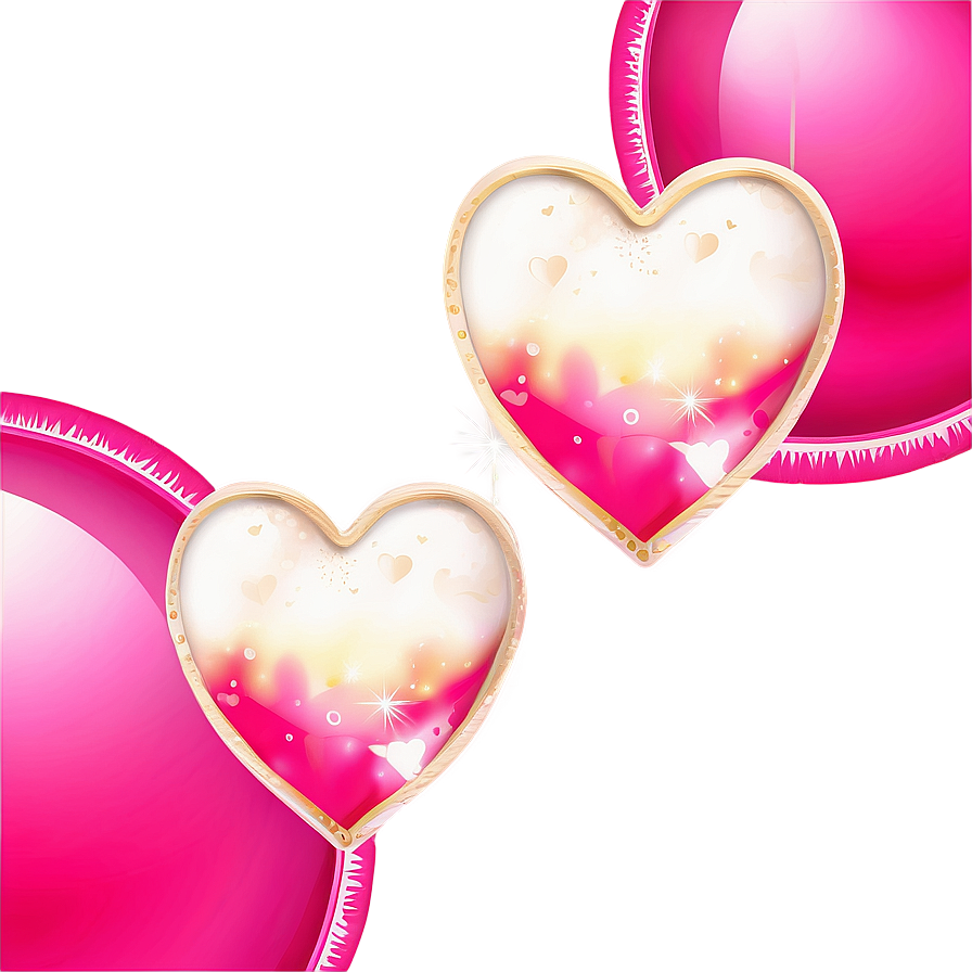 Vibrant Pink Hearts Decoration Png 80