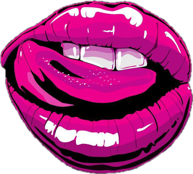 Vibrant Pink Lips Illustration