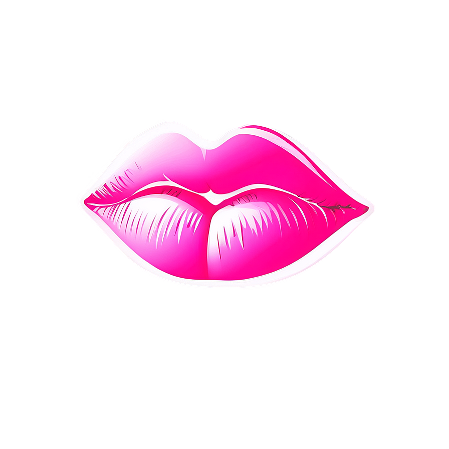 Vibrant Pink Lips Illustration Png 44