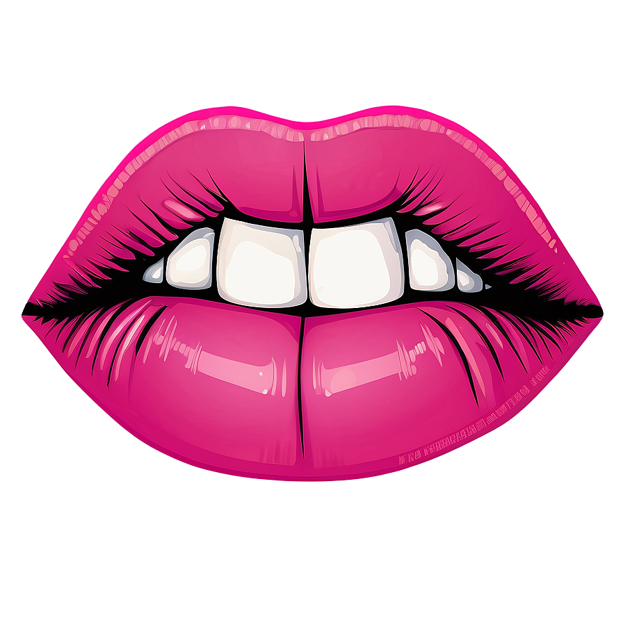 Vibrant Pink Lips Illustration Png 54