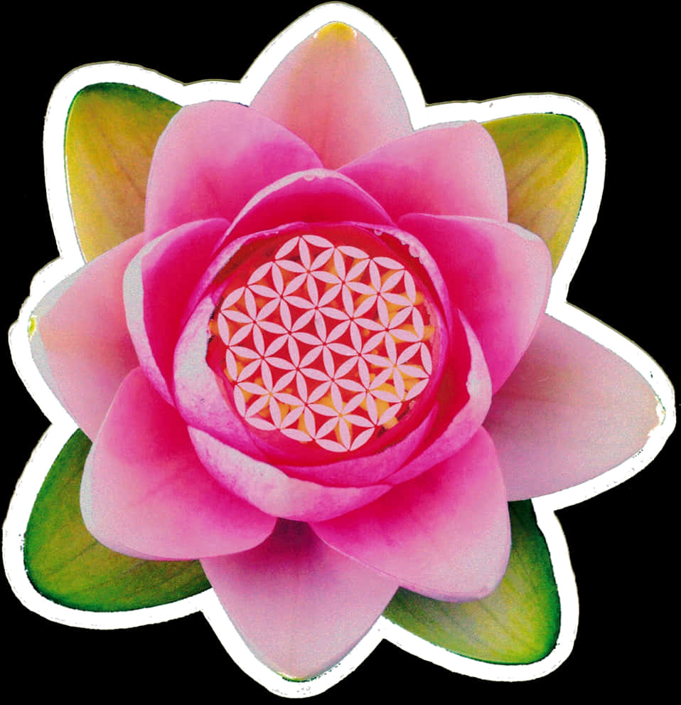 Vibrant Pink Lotus Flower Sticker